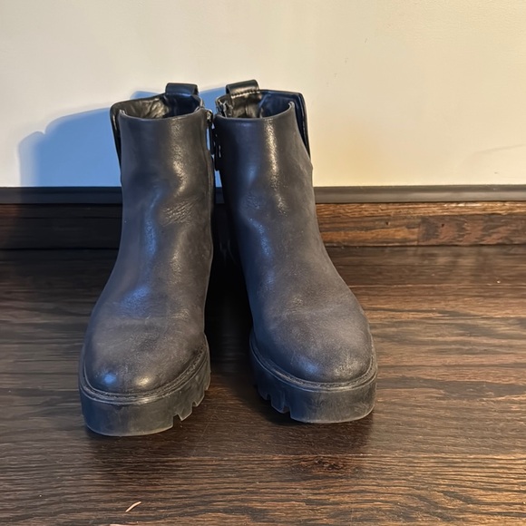 Black Leather Ankle Boots - Picture 5 of 6